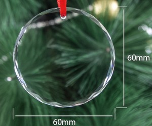 Custom UV Printing logo Christmas Hanging <b>Crystal</b> Glass Ornament - Product Image 5