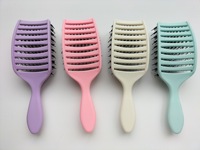 Brosse Démêlante Carrée à Palette Courbe Ventilée pour Cheveux Bouclés, Massage Sec et Humide, avec Logo Personnalisé