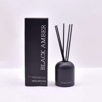 Bouteille diffuseur à roseaux en verre épais noir et blanc de 100 ml, 120 ml, 150 ml, vide, pour huiles essentielles d'aromathérapie, avec bâtonnets – Vente en gros
