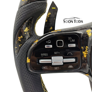 พวงมาลัยหุ้มหนังคาร์บอนสำหรับ Mercedes Benz E Class W211 W212 W213 W166 W166 C292 W204 W205 <span class=keywords><strong>C43</strong></span> C63 GLE63 <span class=keywords><strong>AMG</strong></span> - Product Image 3