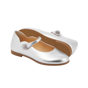 CHOOZII-zapatos clásicos de alta gama para niños, calzado de boda de cuero metálico plateado, Mary Jane - Product Image 4