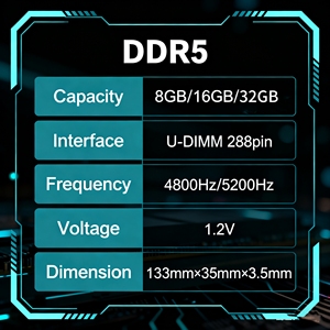 Faspeed Premium DDR5 4800MHz 16GB Modules de RAM 288pin U-DIMM la mise à niveau de l'ordinateur portable 35mm de hauteur - Product Image 3