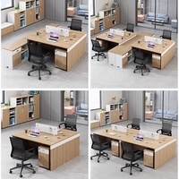Bureau de personnel simple et moderne en forme de L, en PVC, avec emplacement pour carte d'employé, poste de travail, mobilier de bureau commercial