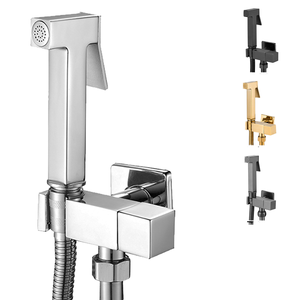 Pistolet pulvérisateur carré simple eau froide moderne compagnon de <span class=keywords><strong>toilette</strong></span> avec corps en cuivre et laveuse sous pression pour le lavage de la salle de bain - Product Image 1