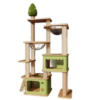 Rumah Kucing Multifungsi Bertingkat dari Papan Densitas, Model Kapsul Luar Angkasa, Cocok untuk Semua Musim, untuk Kucing Indoor (Grosir)