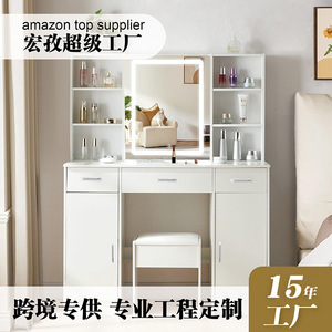 Ningbo Hongzi Makeup Vanity With <b>Lighted</b> <b>Mirror</b> Storage For Beauty Shops And Studios - Product Image 3