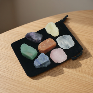 Lot de Pierres Brutes Naturelles 7 Chakras, Collection de Pierres Précieuses Polies en Agate avec Pochette en Velours pour Yoga et Décoration Intérieure - Product Image 3