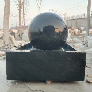 Decorazione <span class=keywords><strong>giardino</strong></span> esterno <span class=keywords><strong>pietra</strong></span> naturale intaglio rotante sfera di granito fontana - Product Image 1