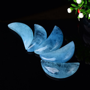 Nuovo Prodotto acquamarina luna con bling druzy pietra di cristallo Intagliato come contenitore di regalo per la guarigione - Product Image 2