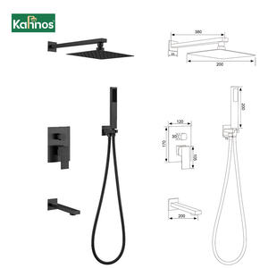 12 pouces encastré carré au plafond 30x30cm acier inoxydable ensemble <span class=keywords><strong>de</strong></span> douche <span class=keywords><strong>de</strong></span> salle <span class=keywords><strong>de</strong></span> bain mélangeur <span class=keywords><strong>de</strong></span> douche en laiton - Product Image 1