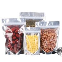 Sacs d'emballage alimentaire en aluminium Mylar avec fermeture éclair refermable, finition mate, noir, blanc, or