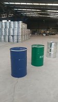 Drum Baja Galvanis Stainless Steel 55 Galon (200L-210L) Kapasitas 880mm Tinggi, Terbuka, Untuk Bahan Kimia Cair, Minyak