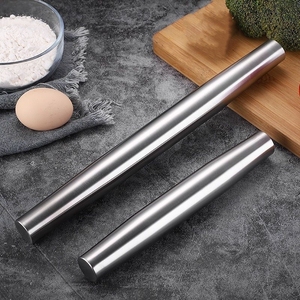 <span class=keywords><strong>Mattarello</strong></span> liscio in acciaio inossidabile per la cottura per la torta di Pizza fondente pasta per biscotti da cucina - Product Image 3