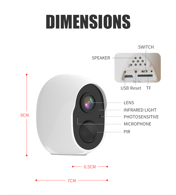 Tuya PIR Motion Detection Smart Wifi Camera 1080p HD Night Vision Wireless Battery Security Camera