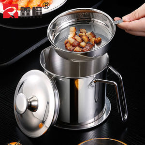 Xinrong 304 Stainless Steel Oil Can With Lid Leak Proof <b>Kitchen</b> Oil <b>Storage</b> Bottle For Lard - Product Image 3