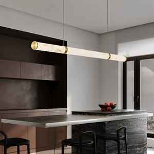 Candelabro de latón de mármol para restaurante, Bar, lámpara colgante de tira de mesa de comedor Simple China moderna - Product Image 4