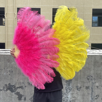 Weißer großer Straußen feder fächer Flauschig 13 Knochen Handheld Karneval Bauchtanz Bühnen performance Feder fächer Federn DIY Handwerk