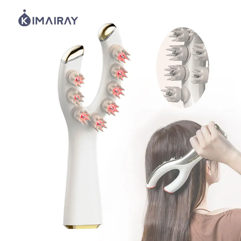 Cordless Electric Silicone brushes Scalp Massager Ems Vibration Stress Reliever Body Massage Comb Red Light Hair Regrowth Comb