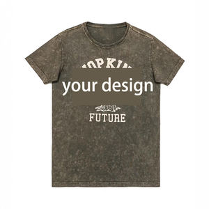 เสื้อยืดคอตตอนแท้ทรงหลวมสไตล์วินเทจล้างสี  แบบยูนิเซ็กส์ แขนสั้น พิมพ์ลาย  เสื้อผ้ากลุ่ม  เสื้อยืดคอกลมสั่งทำพิเศษ - Product Image 2