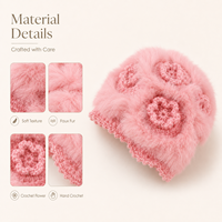 Chapeau bob en fausse fourrure de lapin pour femme, chaud et doux, style danse du lion, tricoté, effet amincissant pour le visage, pour grandes têtes, vente en gros
