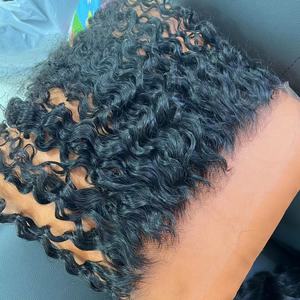 Drop Shipping atas renda HD/transparan penutupan renda Frontal rambut Vietnam mentah keriting rambut manusia HD penutupan Frontal