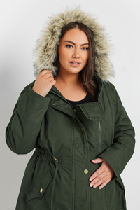 Parka de maternité Bump IT up en vert kaki avec garniture en fourrure, <span class=keywords><strong>manteau</strong></span> de maternité pour femmes, veste d'hiver luxueuse pour l'<span class=keywords><strong>allaitement</strong></span> - Product Image 4