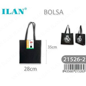 Bolsa de Lona Ilan 28x35 cm Negra con Logotipo del Real Madrid - Product Image 1