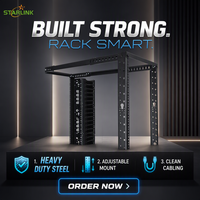 Rack de serveur en aluminium Starlink à 4 poteaux, cadre ouvert, 19 pouces, sur roulettes