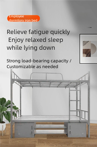 Nhà máy cung cấp màu xám 2-Tier sắt giường tầng với dưới giường lưu trữ tủ nặng ký túc xá đồ nội thất cho các trường học/ký túc xá - Product Image 2