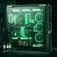 Boîtier d'ordinateur de jeu Deepcool GENOME III Ultimate Full Tower refroidi par liquide, écran LCD de 5,5 pouces préinstallé, refroidisseur de 420 mm en acier