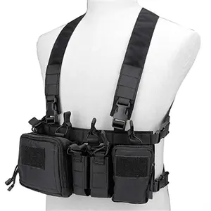 户外运动D3CR模块化战术背心，配有Molle袋胸部装备
