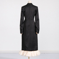 Robe longue d'été noire pour femme, col en V, taille haute, tissée, imprimée numériquement, respirante, écologique, élégante et vintage, vente en gros