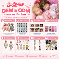 OEM ODM Poupée Reborn réaliste en silicone solide de 18 pouces, yeux brillants, bouche ouverte, joues chéruvines, corps lavable, pour fournisseur d'accessoires photo