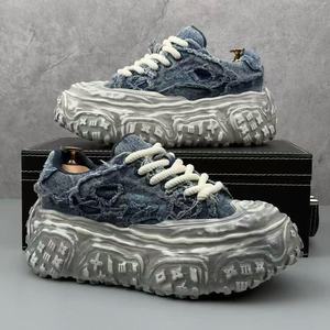 2025 Four Seasons New <b>Height</b>-<b>increasing</b> <b>Shoes</b> Ins Denim Versatile Trendy Men's Thick Sole <b>Shoes</b> Casual Sports <b>Shoes</b> - Product Image 2