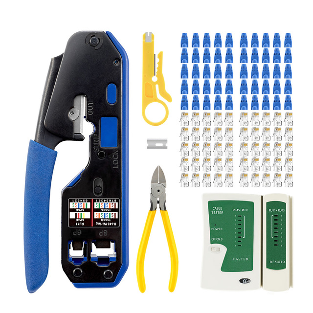RJ45 Crimping Tool and Wire Stripper Network Cable Connector for Telecom Parts Essential RJ45 Tool
