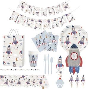 DAMAI Custom Party <b>Decorations</b> Disposable Paper Plates 9inch Ship Paper Plates <b>for</b> Kids Outer Space <b>Birthday</b> Party Supplies - Product Image 1