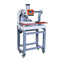 Presse à chaud pneumatique semi-automatique double station 20*30 pour transfert d'étiquettes de vêtements et personnalisation de logos sur T-shirts
