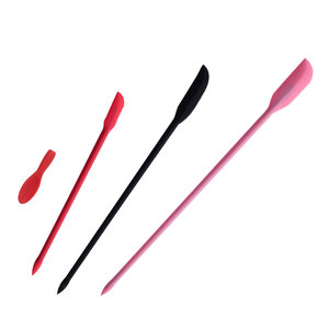 Mini Multi Head Silicone Spatula Long Pointed <b>Scraper</b> For Bottle <b>Cleaning</b> Pink Black Red Random Color - Product Image 3