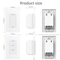 Interrupteur intelligent Tuya Matter US-Spec Wi-Fi à bouton-poussoir, fil neutre requis, contrôle vocal Alexa, minuterie, indice de protection IP20, en polycarbonate ignifuge