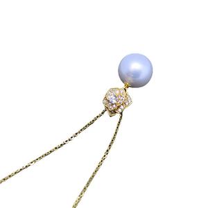 สร้อยคอจี้มุกน้ำจืดทรงกลมสีขาวขนาด 10-11 มม. พร้อมโซ่เงินแท้ S925 ดีไซน์โบว์  ประกายเงางาม  สวยงาม  ทันสมัย - Product Image 5