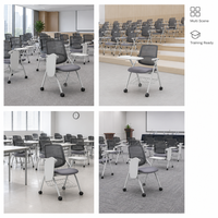 Chaise de conférence en tissu avec pieds en acier pour la formation en entreprise