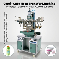 Nouvelle machine de transfert de chaleur semi-automatique à double usage pour surfaces plates/courbes (bouteilles, contenants cosmétiques) - Marquage à chaud 2000W