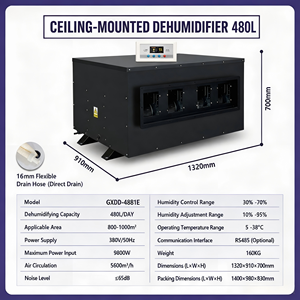 Nuevo Deshumidificador Industrial de Techo de Alta Resistencia de 480L, Flujo de Aire de 5600m/h, Cobertura de 6001000, Control de Humedad de 10-95% RH - Product Image 5