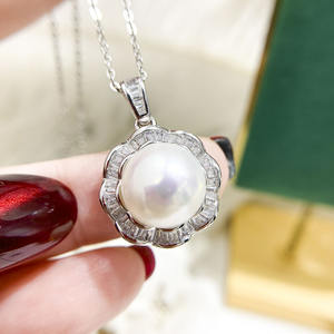 S925 Silver Pendant Empty Holder DIY Accessories with 11-12mm Round Bead <b>Concealer</b> Necklace Pendant Jewelry Findings 30996 - Product Image 1