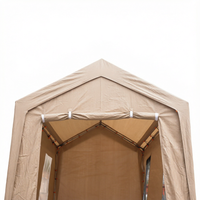 Abri de voiture extérieur robuste 12x20' avec structure en acier traité thermiquement, abri de garage, abri de stationnement pour voiture, abri de stockage avec couverture en PE