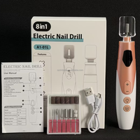 Perceuse à ongles électrique portable d'usine OEM avec 6 embouts de ponçage, machine à polir les ongles 2000 mAh, éliminateur de callosités, usage personnel et pour animaux de compagnie