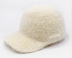 DS Großhandel Mode Mohair Häkelhut Winterhut Visor Sonnenhut für Damen