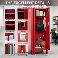 Armoire de rangement en acier à porte simple personnalisable, armoire métallique haute pour la maison, l'école, la salle de sport, le bureau, les employés, les enfants