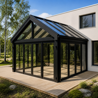 Véranda à toit en pente en aluminium antirouille, double vitrage isolant, vente en gros directe usine pour jardin, patio, terrasse