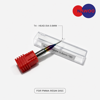 Fraiseuses dentaires pour PMMA, tige 4/6, pour le traitement des blocs PMMA, compatibles avec la machine de fraisage ARUM pour revêtement arc-en-ciel
